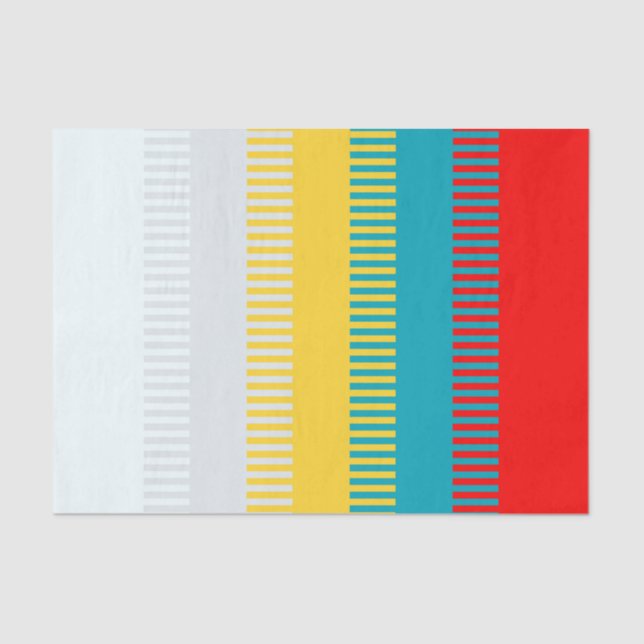 Red Blue Yellow White Grey Chic Einzigartiges Must Seidenpapier (Vorderseite)