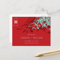 Red Blue Zen Bamboo Chinesische Hochzeit retten da