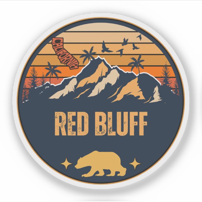 Red Bluff, Kalifornien Aufkleber (Vorderseite)