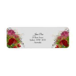 Red Blume Address Labels - Personalisiert