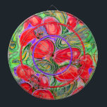 Red Blume Art Fantasy Dartboard Dartscheibe<br><div class="desc">Ein farbenfroher Druck aus meinem Original in Aquarell und Tinte</div>