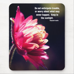 Red Blume Attitude Zitat Inspiration Mousepad
