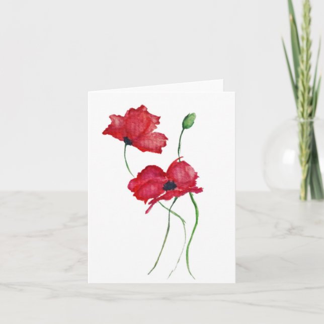 Red Blume Blank Note Card (Vorderseite)