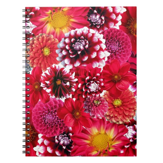 Red Blume Bouquet Notizblock (Vorderseite)