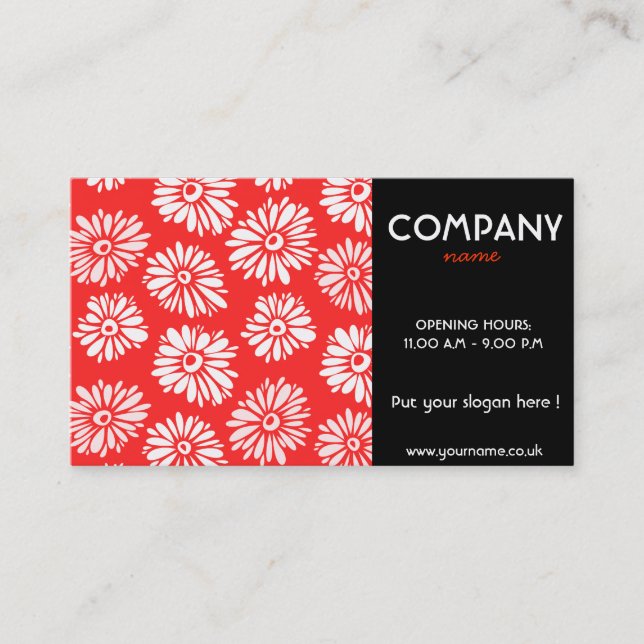 Red Blume Business Card Visitenkarte (Vorderseite)