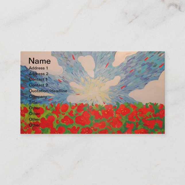 Red Blume Business Card Visitenkarte (Vorderseite)