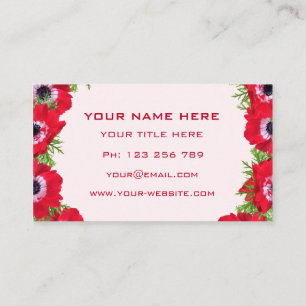 Red Blume Business Card Vorlage für Ihr eigenes De Visitenkarte