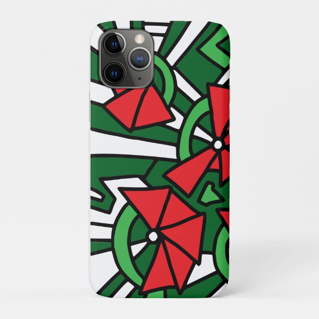 Red Blume Doodle Art Case-Mate iPhone Hülle (Rückseite)