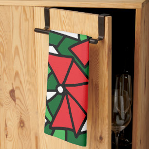 Red Blume Doodle Art Geschirrtuch