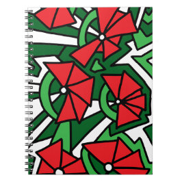 Red Blume Doodle Art Notizblock