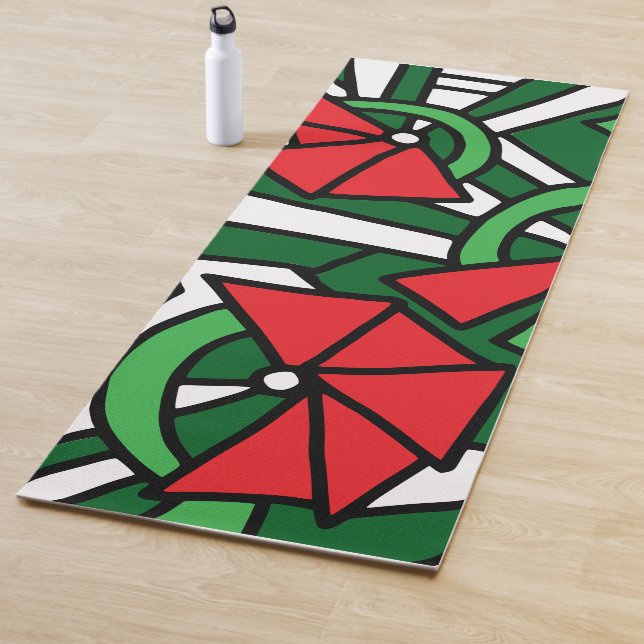 Red Blume Doodle Art Yogamatte (Beispiel)