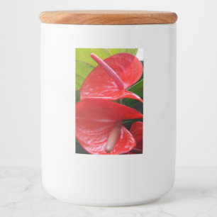 Red Blume Food Container Label Lebensmitteletikett