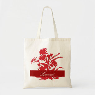 Red Blume Hawaii wieder verwendbare Souvenirtasche Tragetasche