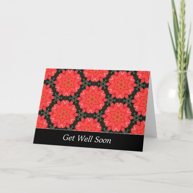 Red Blume Pattern - Gut machen Karte (Vorderseite)