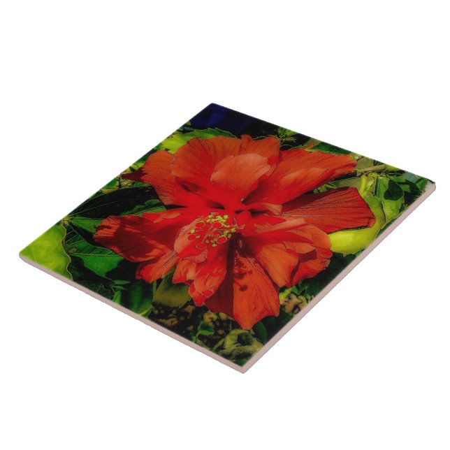 Red Blume Power Fliese (Seite)
