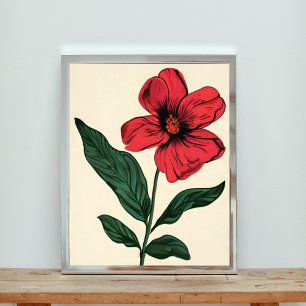 Red Blume Power Fotodruck