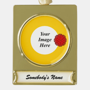 Red Blume Ribbon Template von Kenneth Yoncich Banner-Ornament Gold