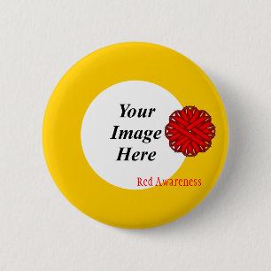 Red Blume Ribbon Template von Kenneth Yoncich Button