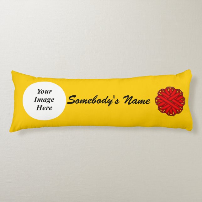 Red Blume Ribbon Template von Kenneth Yoncich Seitenschläferkissen (Vorderseite)