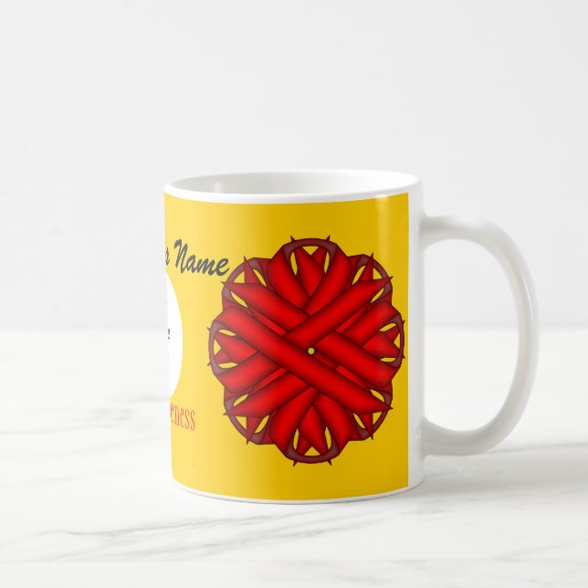 Red Blume Ribbon Template von Kenneth Yoncich Tasse (Rechts)