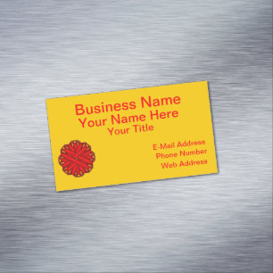 Red Blume Ribbon von Kenneth Yoncich Magnetische Visitenkarte