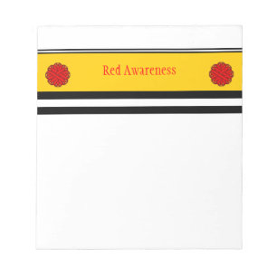 Red Blume Ribbon von Kenneth Yoncich Notizblock