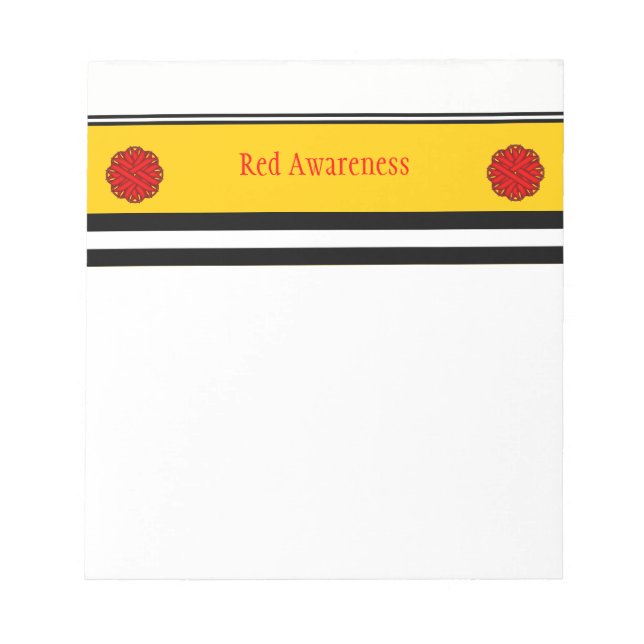 Red Blume Ribbon von Kenneth Yoncich Notizblock (Vorderseite)