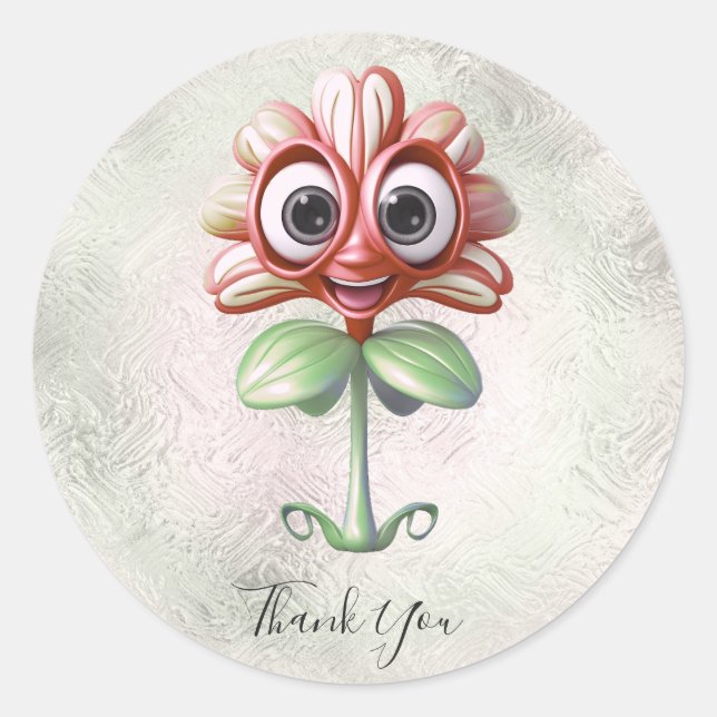 Red Blume Vielen Dank, dass Sie Sticker (Vorderseite)