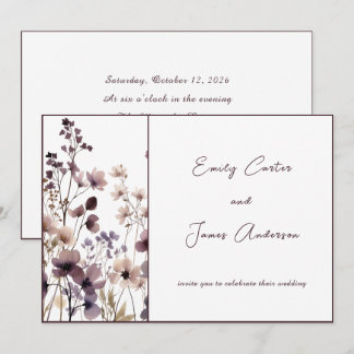 Red Blush Floral Wedding Elegant Romantic Einladung