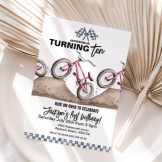 Red BMX birthday invitation, Any age, Dirt bike Einladung