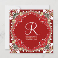 Red Bohemisch Batik Monogram Wedding