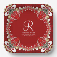 Red Bohemisch Batik Monogram Wedding