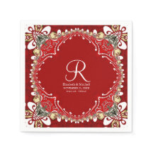 Red Bohemisch Batik Monogram Wedding