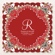 Red Bohemisch Batik Monogram Wedding