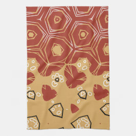 Red Boho Geometric Abstrakt 2 Geschirrtuch