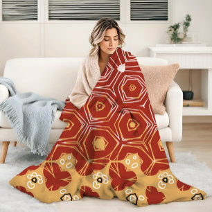 Red Boho Geometric Abstrakt 2 Sherpadecke