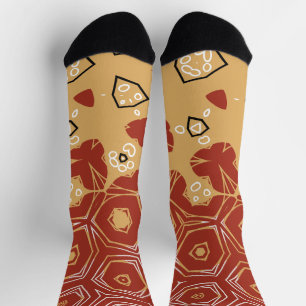 Red Boho Geometric Abstrakt 2 Socken