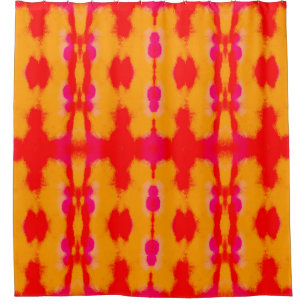 Red Boho Mode. Persischer Teppich. Wasserfarbschic Duschvorhang