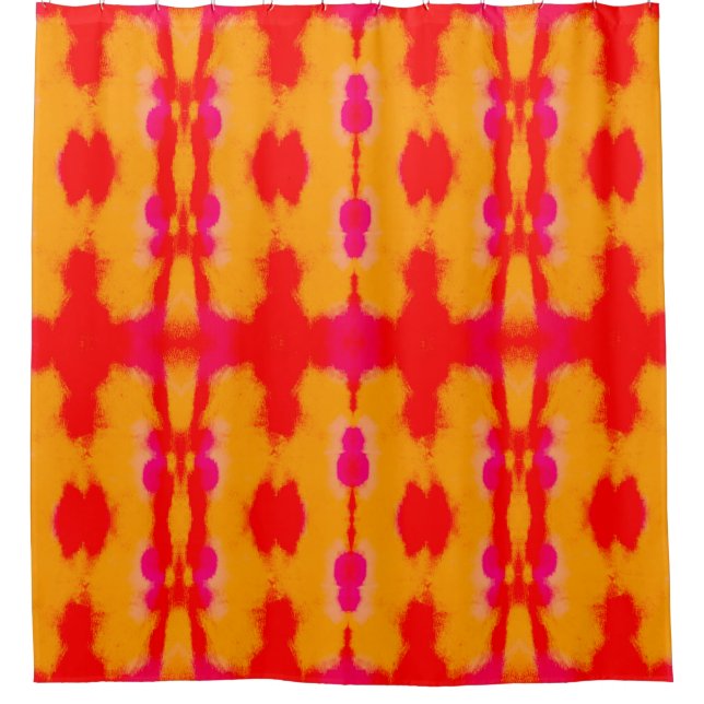 Red Boho Mode. Persischer Teppich. Wasserfarbschic Duschvorhang (Vorderseite)