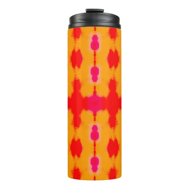 Red Boho Mode. Persischer Teppich. Wasserfarbschic Thermosbecher (Vorderseite)
