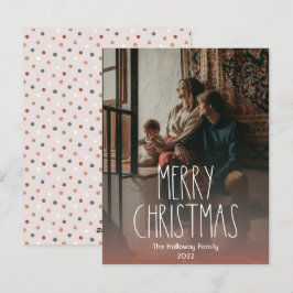 Red Boho Polka Dot Christmas Full Vertikales Foto Feiertagskarte