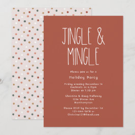 Red Boho Polka Dot Christmas Jingle und Mingle Einladung