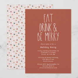 Red Boho Polka Dot Weihnachten trinken Drink sei f Einladung