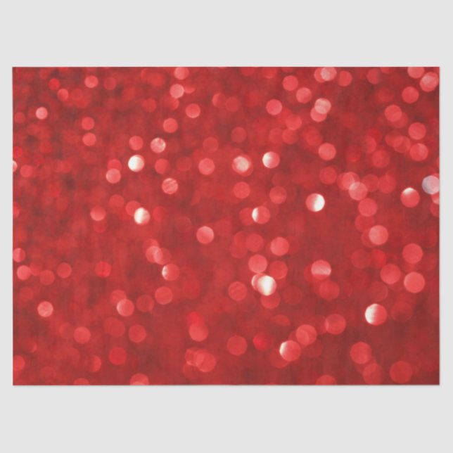 Red Bokeh Style Glitzer Seidenpapier (Vorderseite)