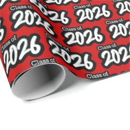 Red Bold Brush Class of 2026 Wrapping Paper Geschenkpapier