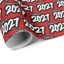 Red Bold Brush Class of 2027 Wrapping Paper