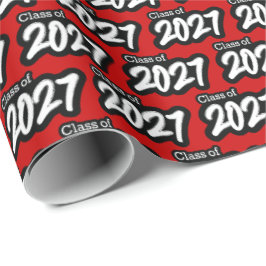 Red Bold Brush Class of 2027 Wrapping Paper Geschenkpapier