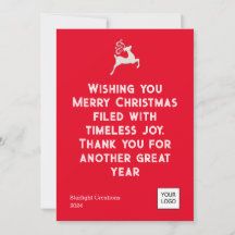 Red Bold Text Business Weihnachtskarte