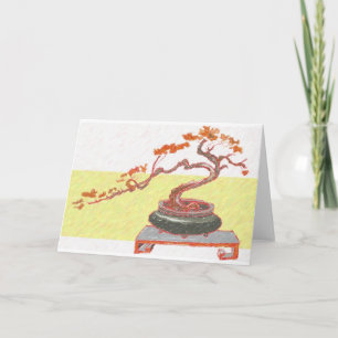 Red Bonsai Greetings Karte