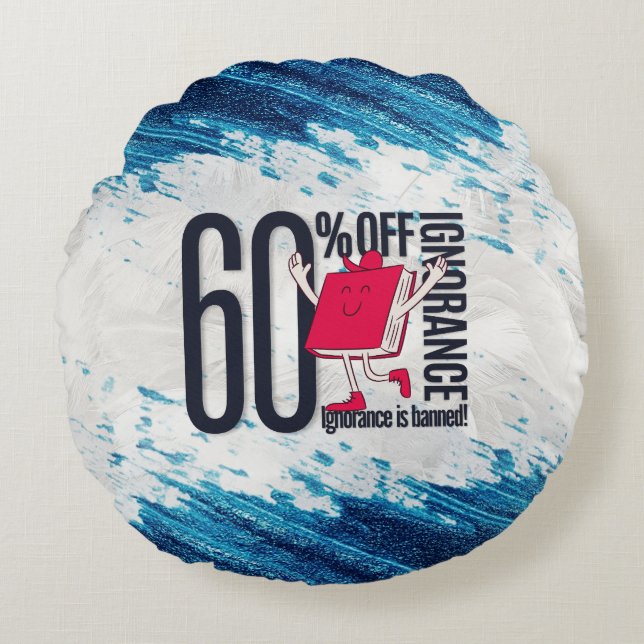 Red Book Character Ignorance Banned Round Pillow Rundes Kissen (Vorderseite)